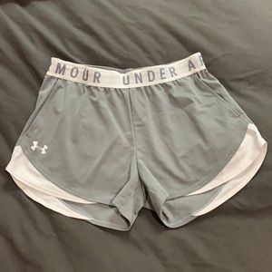Under Armor grey/white athletic shorts